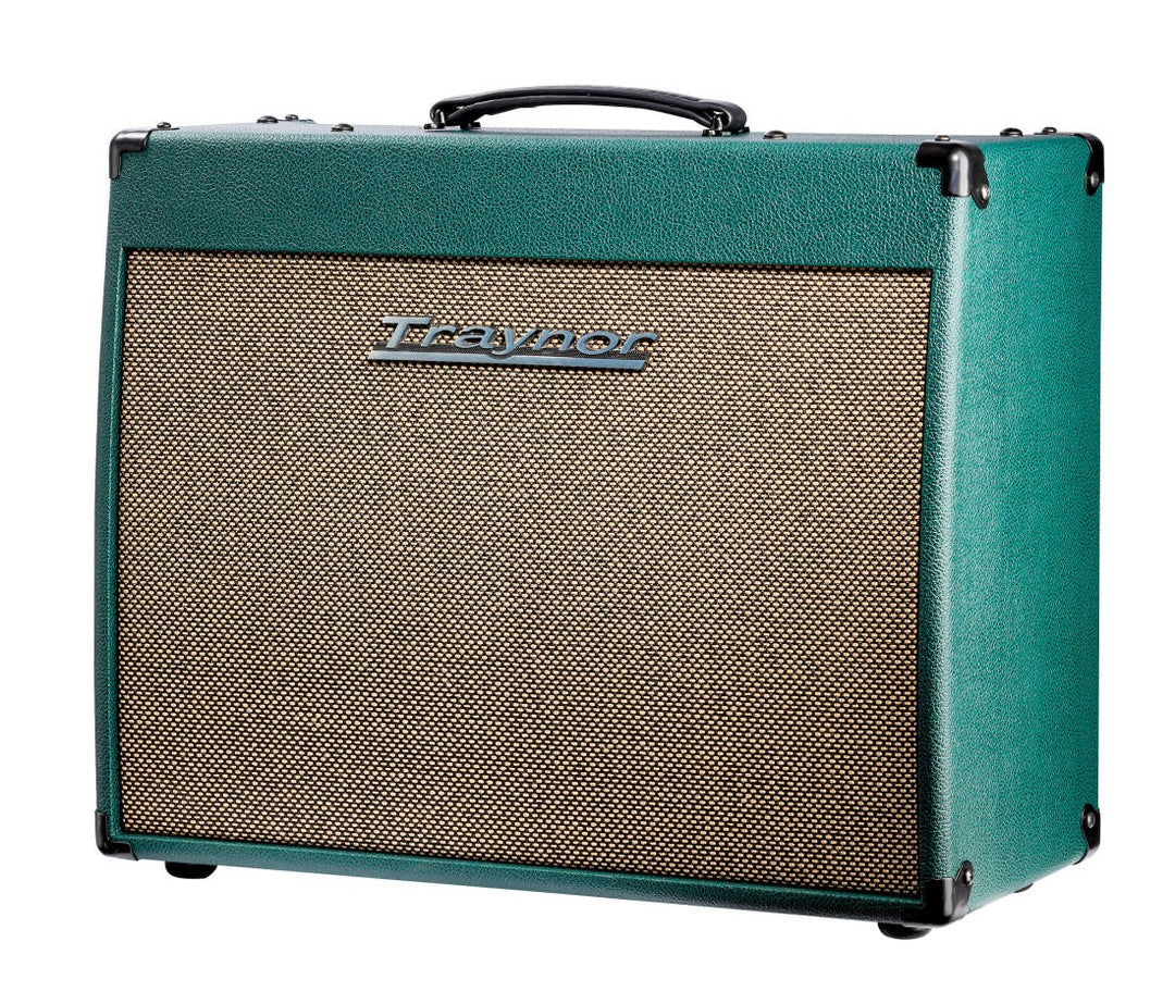 40-watt all-tube 1x12 guitar combo &mdash; 20th Anniversary Edition in Emerald Green leatherette. Combines the best of the YCV40 and YCV50B with Vintage/Modern voicing switch, Master Volume, and Celestion Creamback speaker.