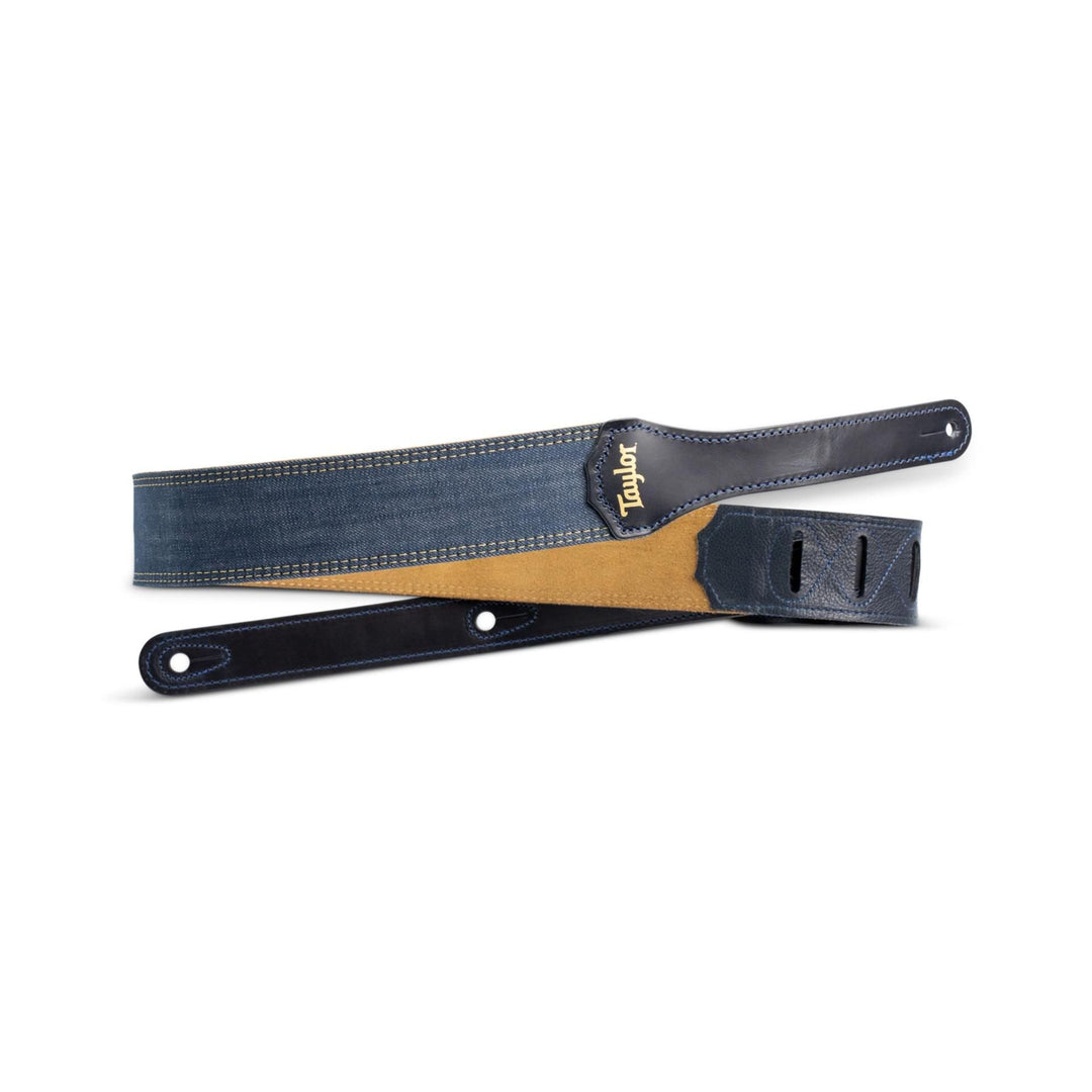 Taylor Blue Denim Strap,Gold Logo,2"