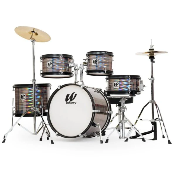 Westbury WST-JR5-PR  5-Piece Junior Drum Kit - Complete With Hardware and Throne/ Prismatic