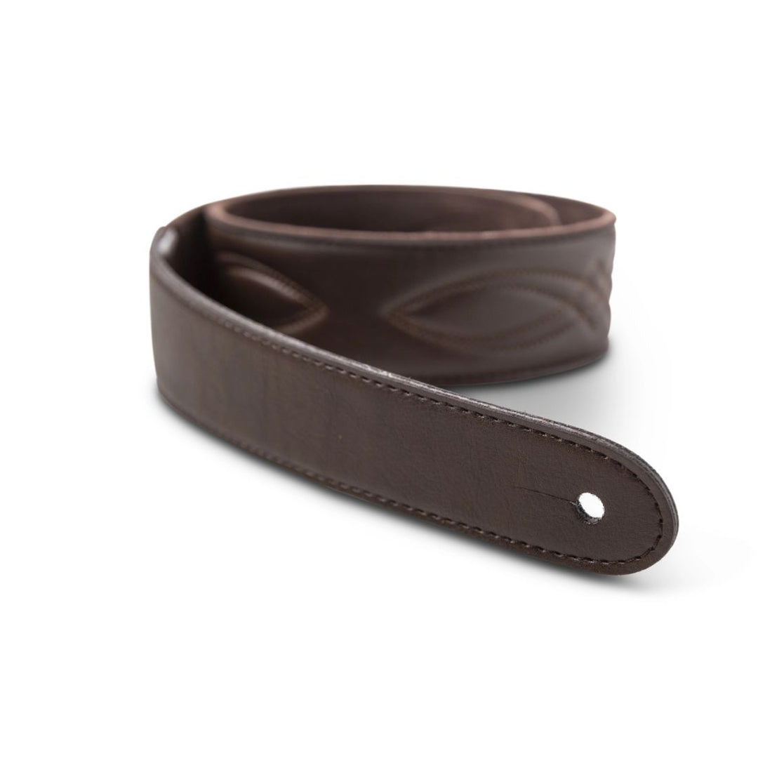 Taylor Guitars 2'' Vegan Leather Strap with Stitching - Chocolate Brown