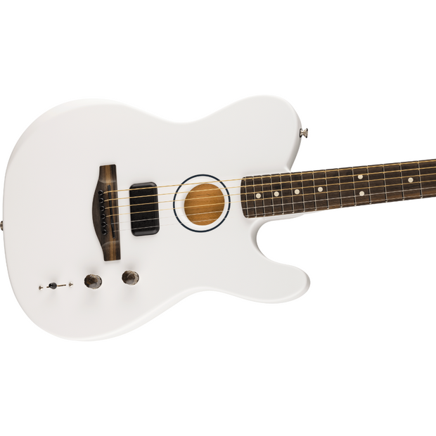 Fender FINNEAS American Acoustasonic® Telecaster® w/ Case Ebony Fingerboard Limited Edition - Satin Arctic White