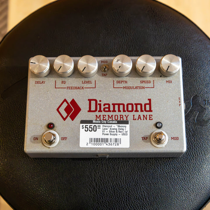 Diamond - Memory Lane Analog Delay ( V1 - Silver & Red ) w/ Power Supply - USED