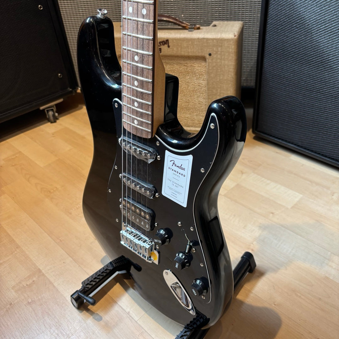 Fender - Standard Stratocaster HSS Laurel Fingerboard, Black Pickguard (Black-Demo) Electric Guitar