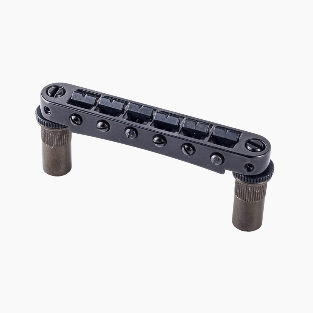 Allparts GB-0524-003 Tonepros TPFP Metric Tunematic, Large Posts, Pre-Notched Saddles, Black