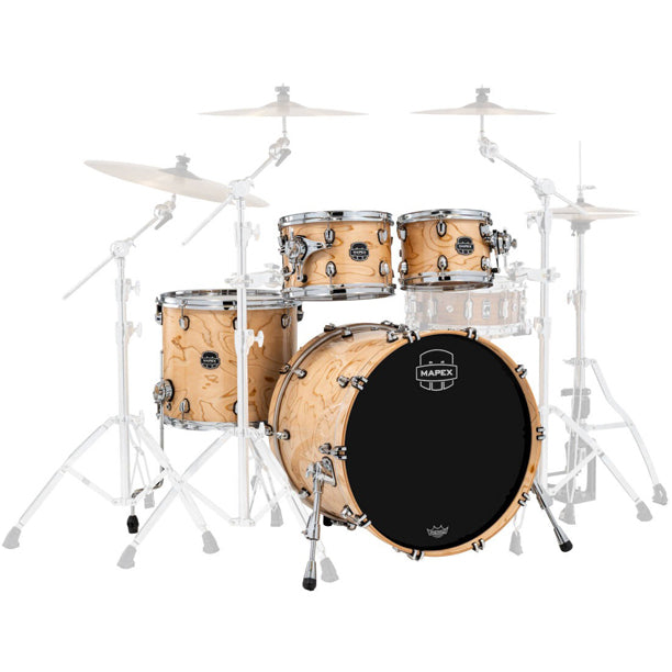 Mapex Saturn VI 4-Piece Shell Pack (22,10,12,16) - Exotic Natural Burl