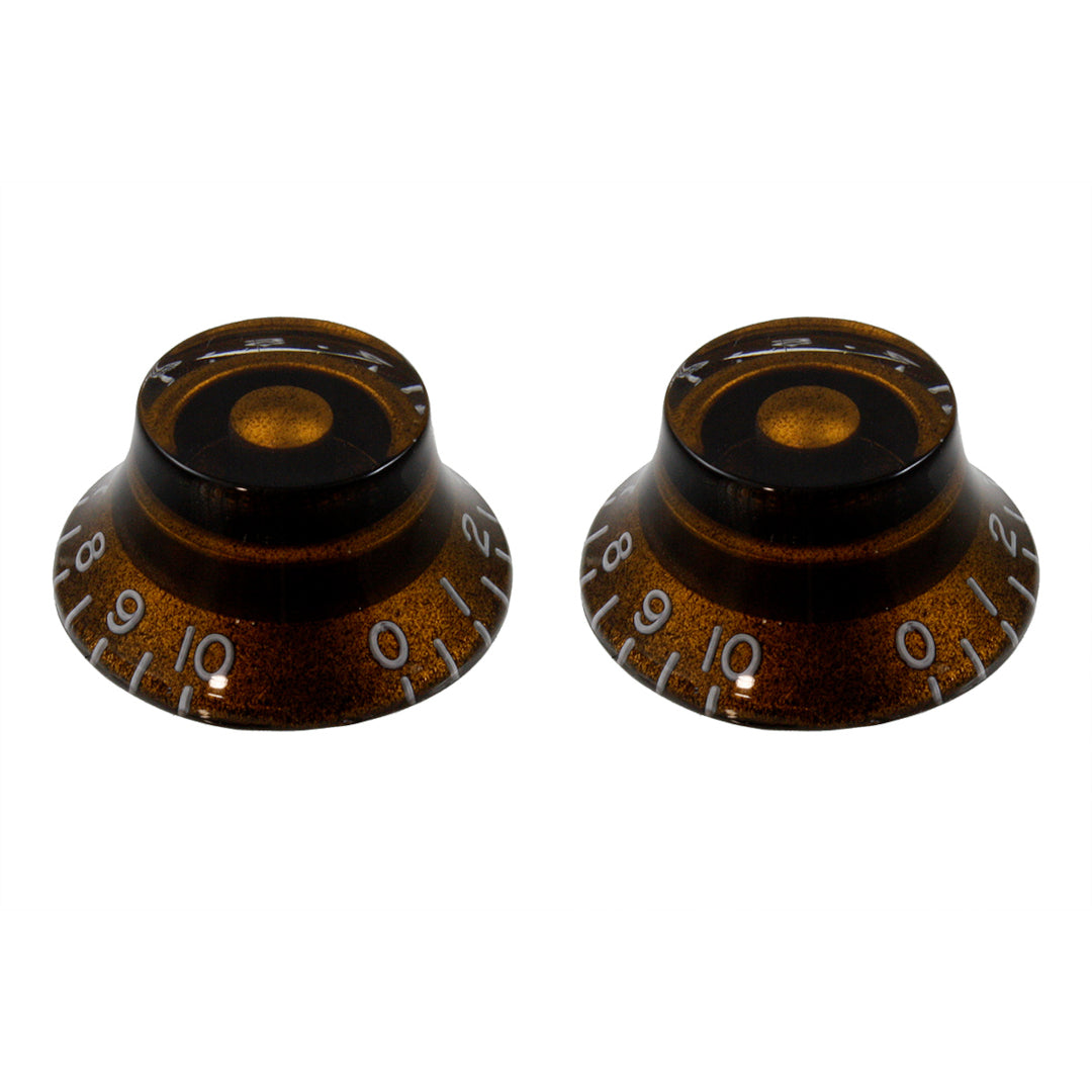 Allparts PK-0140 Set of 2 Vintage-style Bell Knobs Amber
