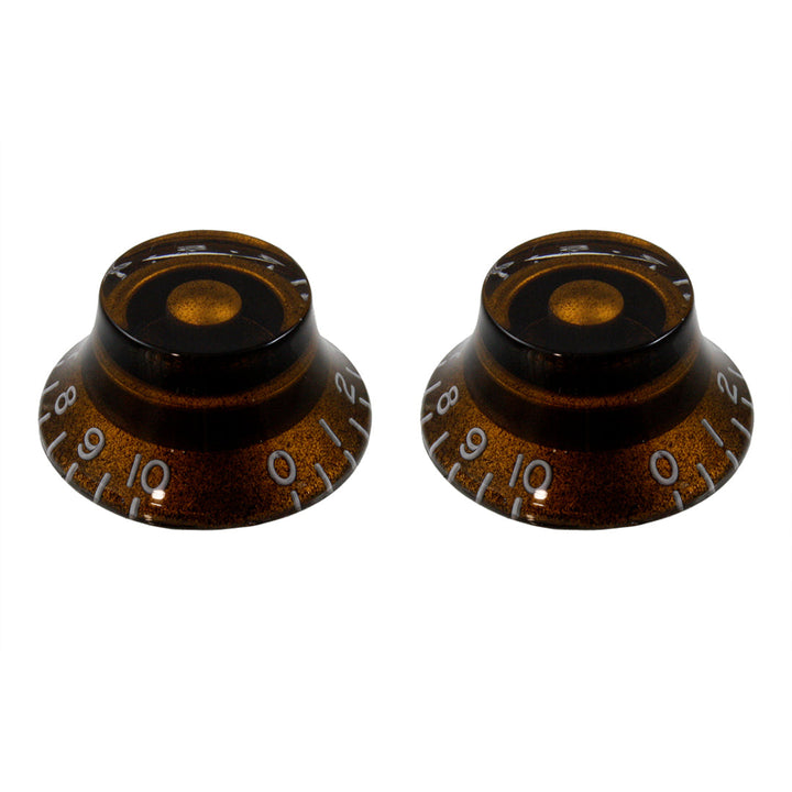 Allparts PK-0140 Set of 2 Vintage-style Bell Knobs Amber