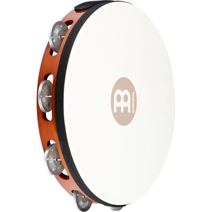 Meinl Percussion 10" Traditional Goatskin Wood Tambourine Single row Antique Brown Aluminum jingles