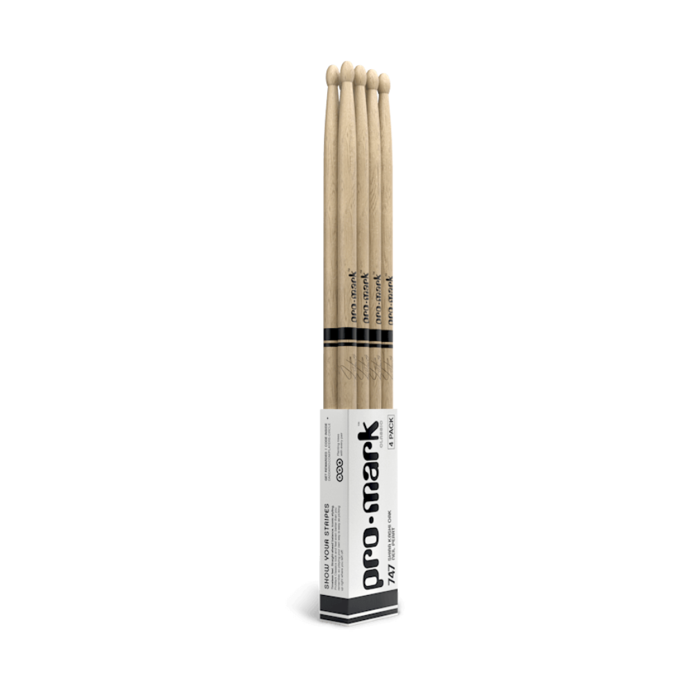 Promark PW747W-4P Neil Peart 747 Shira Kashi Oak Drumstick, 4-Pack