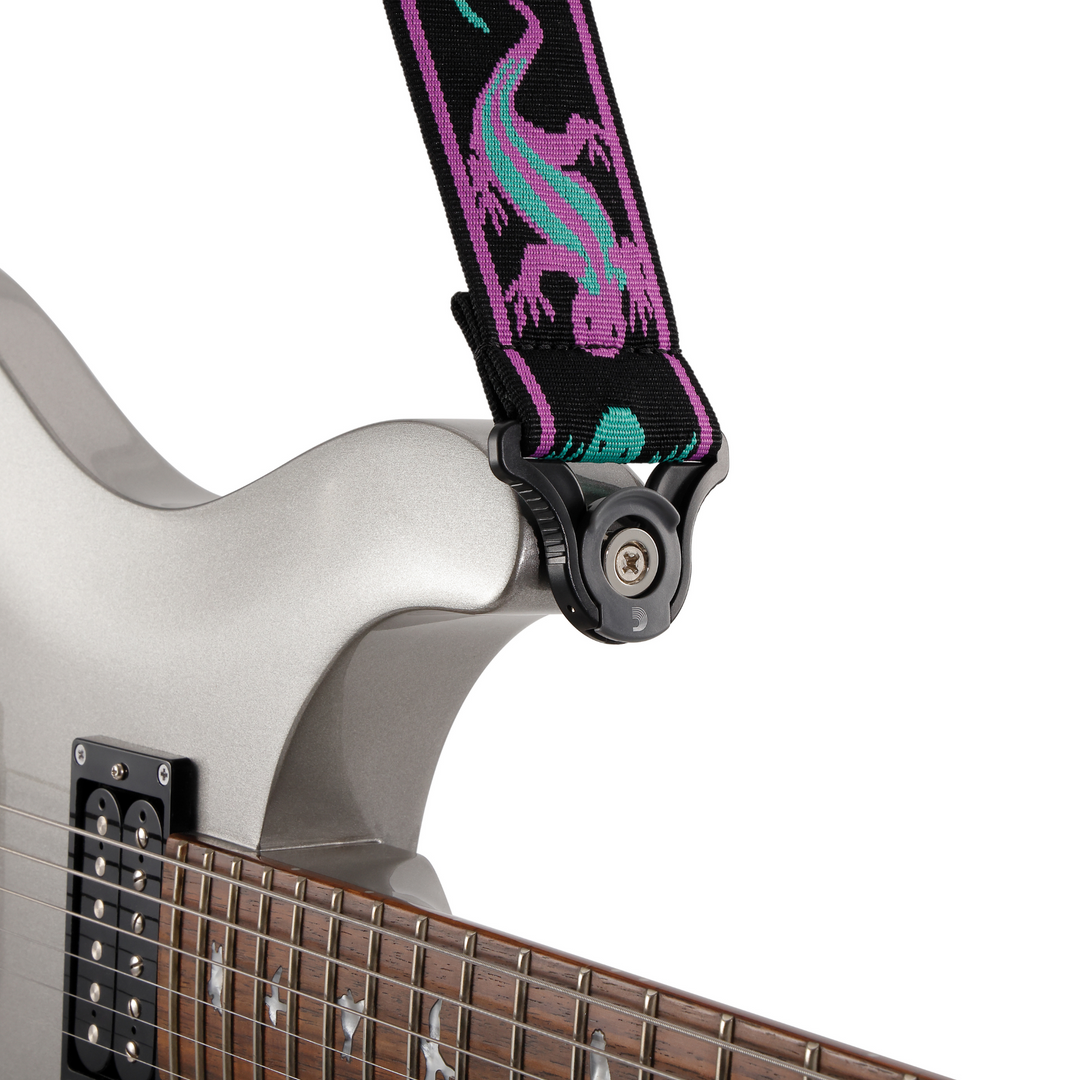 D'Addario 50BALPW01 Auto Lock Vintage D'Addario Lizards - Green/Purple