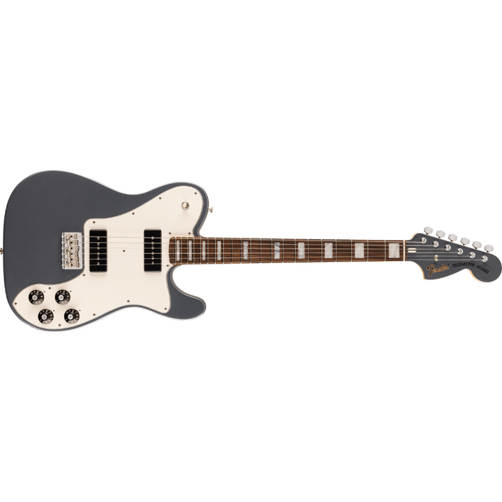 Fender USA Chris Shiflett Cleaver Telecaster Deluxe, Rosewood Fingerboard (Charcoal Frost Metallic) Electric Guitar