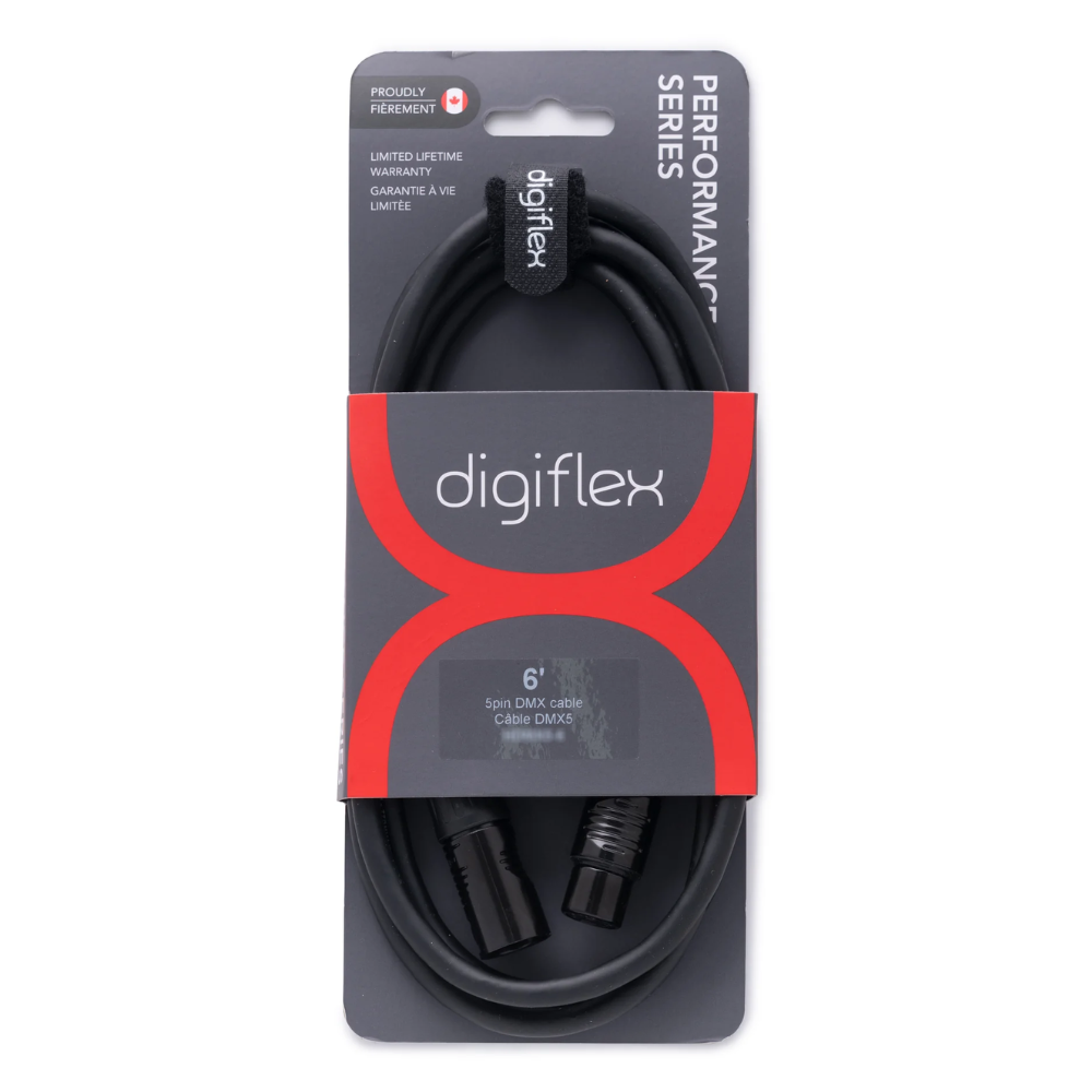 Digiflex HDMX5-100   100' Performance Series HiFlex DMX Cable 5 pin XLRM to XLRF
