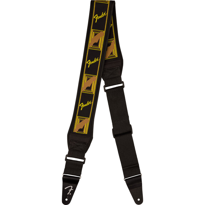 Fender Swell™ Neoprene Strap, Blk/Ylw/Brn Mono, 2.5"