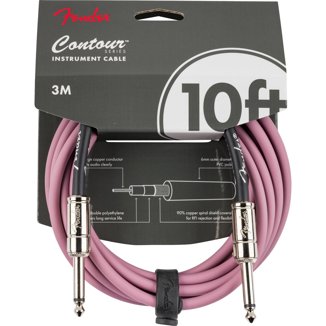 Fender  Contour 10' Cable - Burgundy Mist