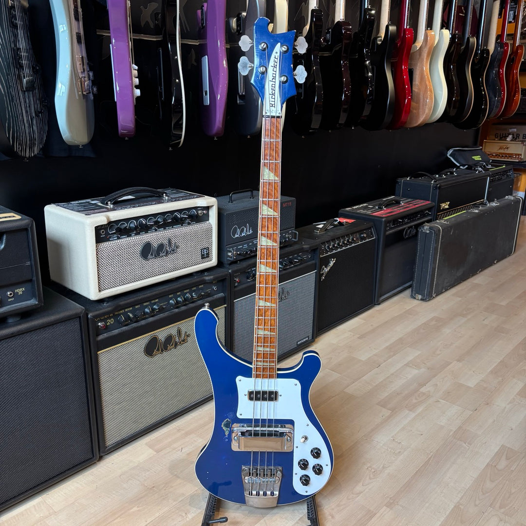Rickenbacker 4001 Bass w/ Aftermarket HD Case ( Azure Glo Blue - 1977 ) - USED