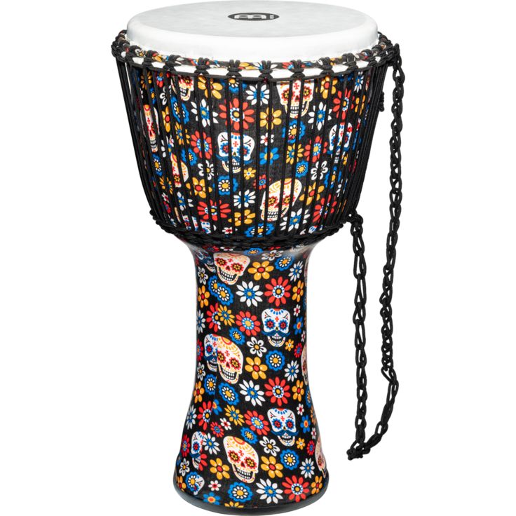 Meinl Percussion 12" Rope Tuned Travel Series Djembe Synthetic Head (Patented) Day of the Dead