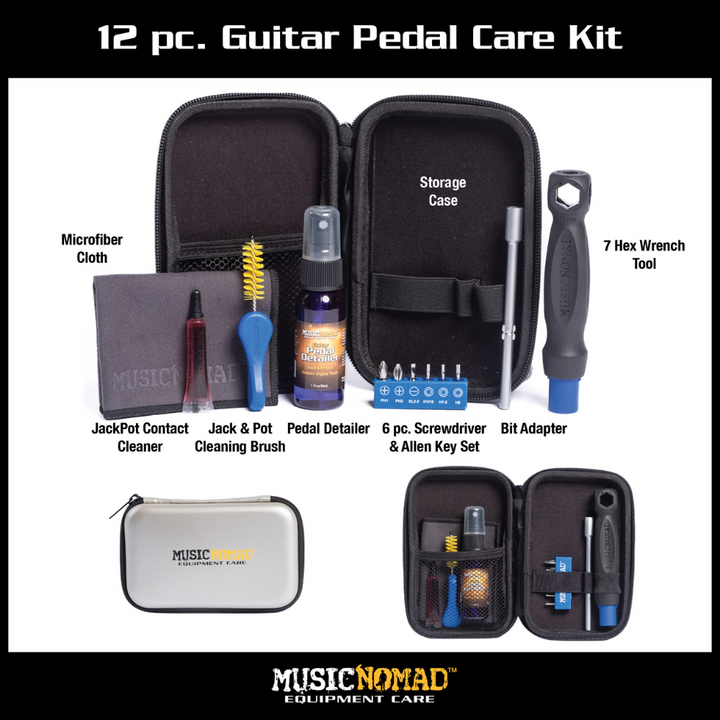 MusicNomad MN286 Pedal Care Kit for Guitar & Bass – 12 pc/Kit