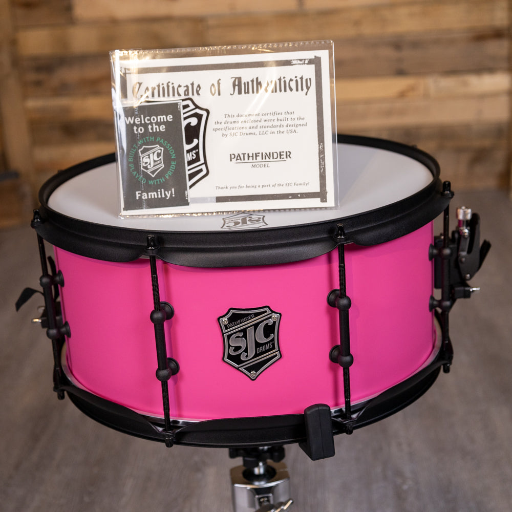 SJC Drums PFS6514FBMMWBJ Pathfinder Snare Drum 6.5x14 - Mad Magenta, Black HW