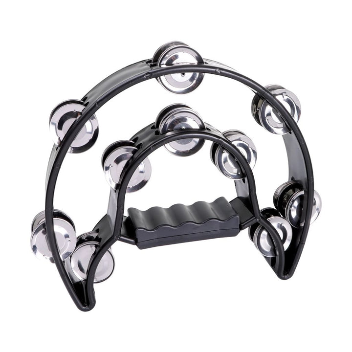 Granite Percussion Heavy Duty Half-moon Tambourine with Inside Row - Black