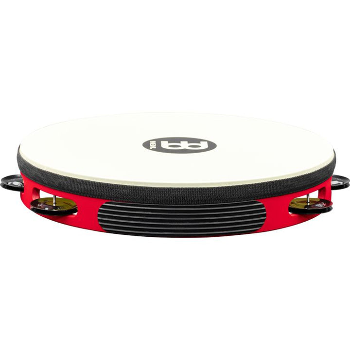 Meinl Percussion 10" Touring Synthetic Head Wood Tambourine Single row Red Black plated steel jingles