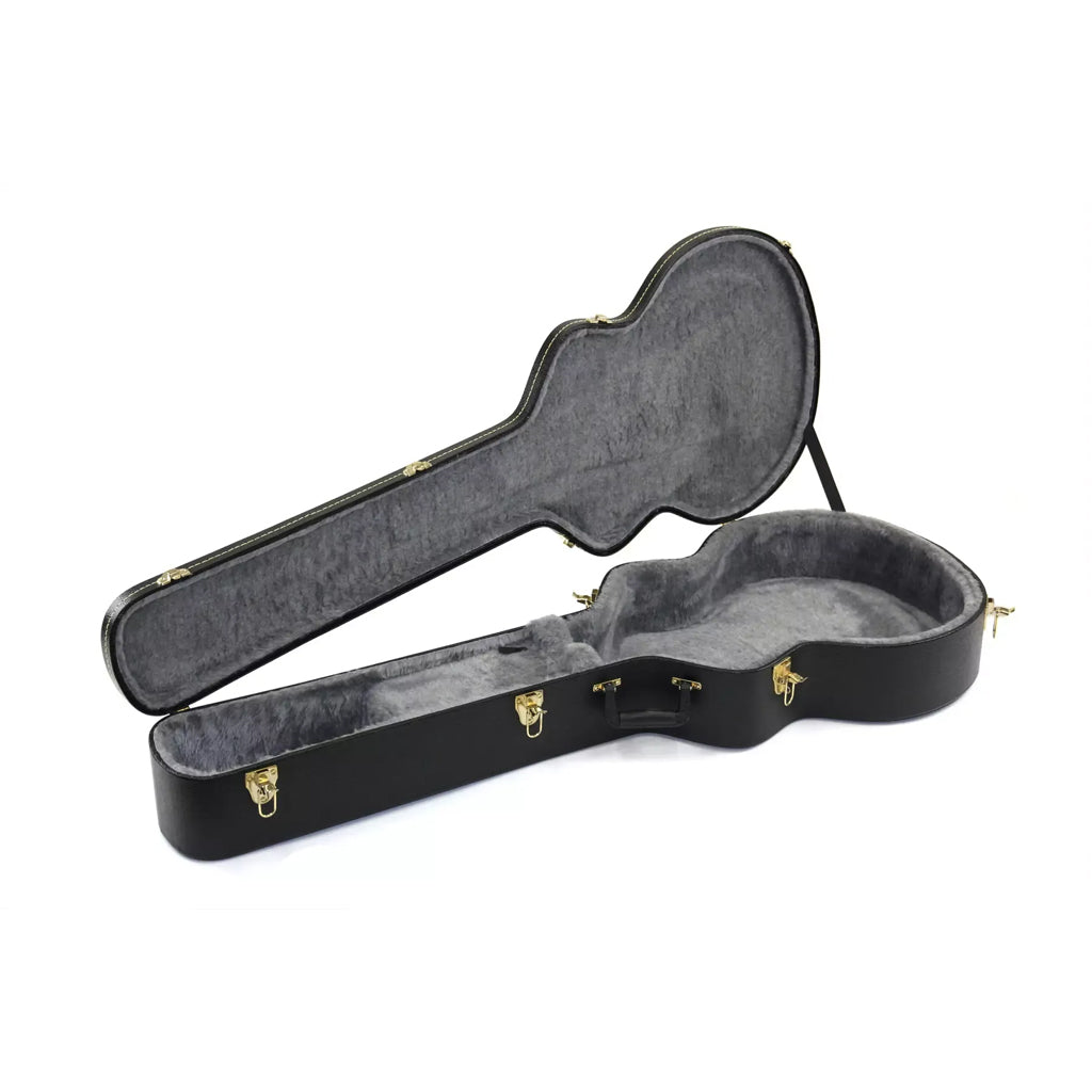 Yorkville hardshell case designed specifically for the Denver DB44 acoustic guitar. Five-ply cross-laminate wood construction with heavy-duty vinyl covering, plush interior lining, large accessory compartments, all-metal locking fasteners, and heavy-duty molded handles.