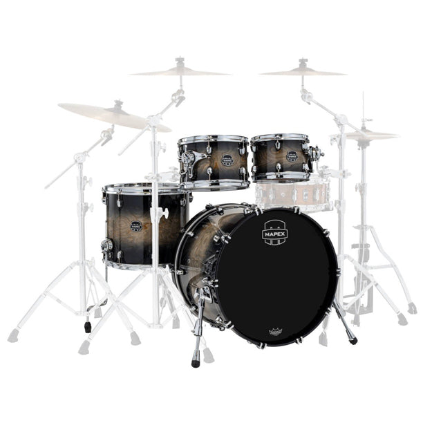 Mapex Saturn VI 4-Piece Shell Pack (22,10,12,16) - Black Ink Burst