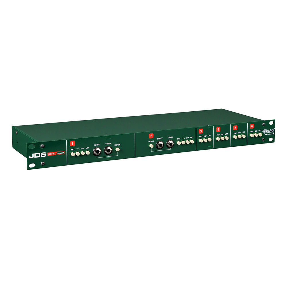 Radial JD 6 - Six-Channel Passive Direct Box with Jensen Transformers in Rackmount Chassis