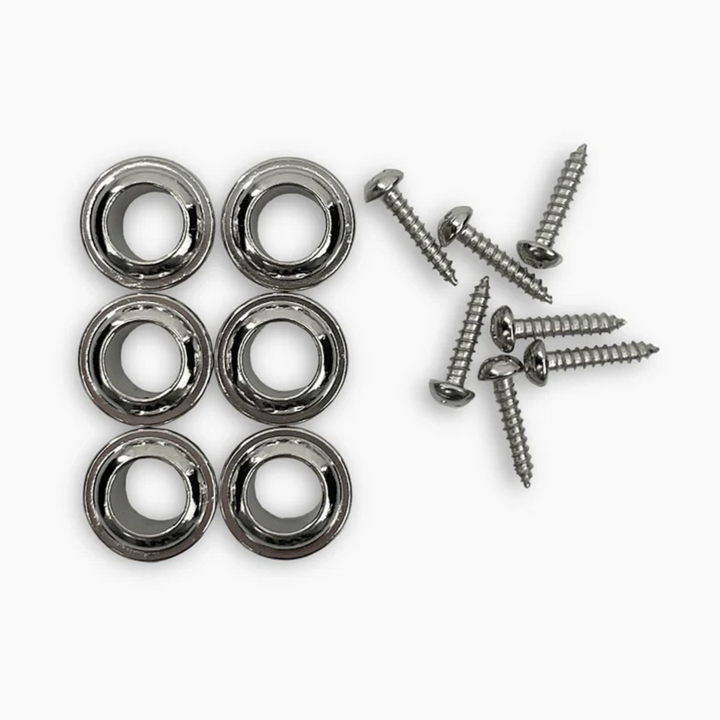 Allparts TK-7105-001 True-Lok Vintage Style Locking Tuners - 6-in-line, Staggered Posts, Nickel
