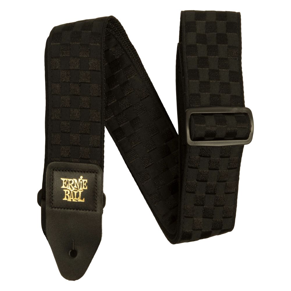 Ernie Ball Black Checkers Jacquard Strap