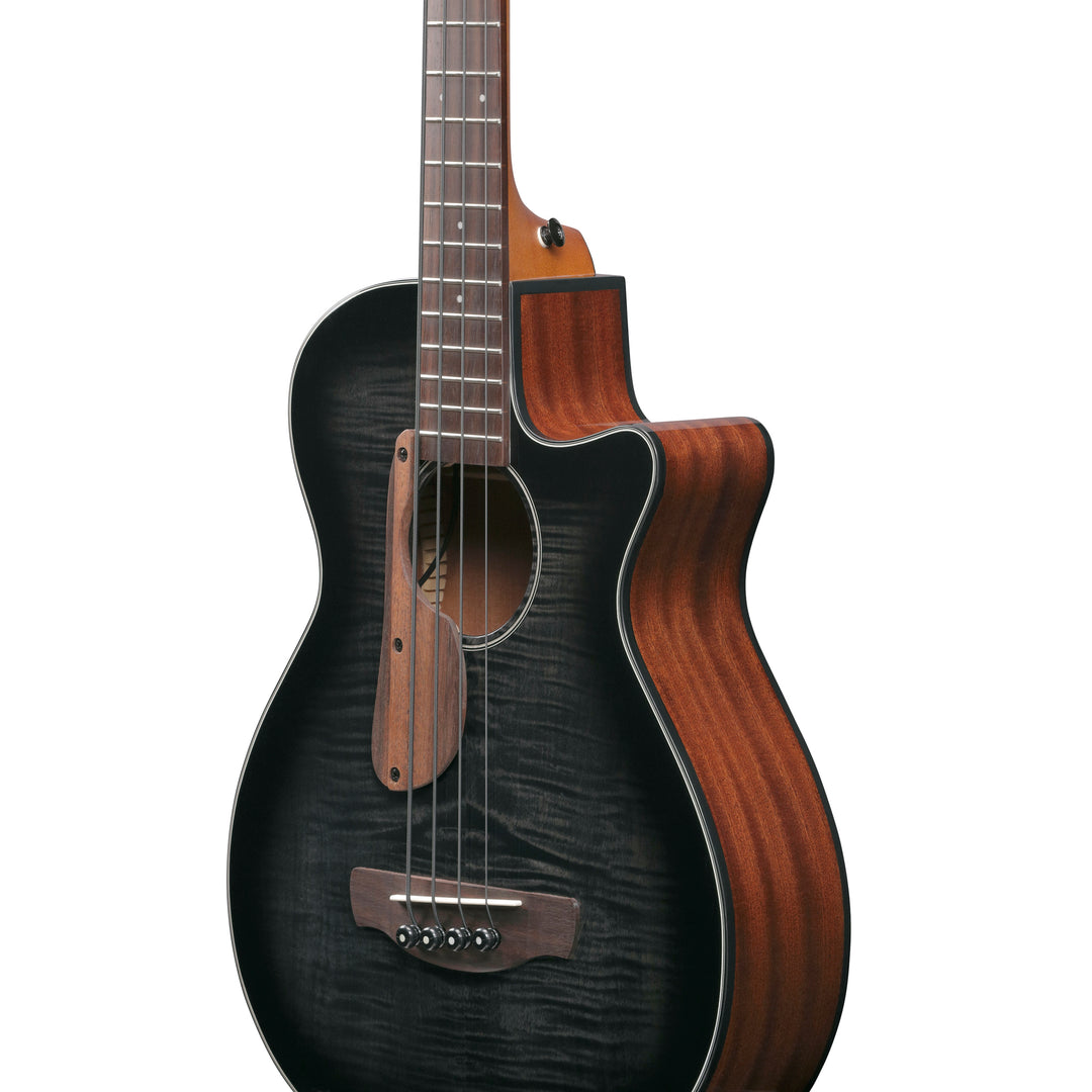 Ibanez AEGB25ETKH Acoustic/Electric Bass  - Transparent Black Sunburst High Gloss, Natural High Gloss Back and Sides