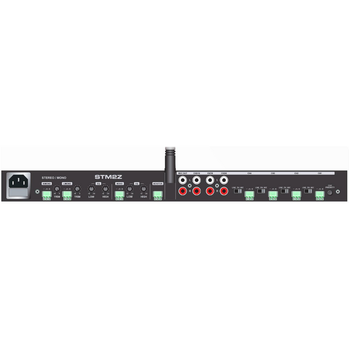 Quest STM2Z+ Rackmount 2-Zone Strip Mixer w/ Bluetooth
