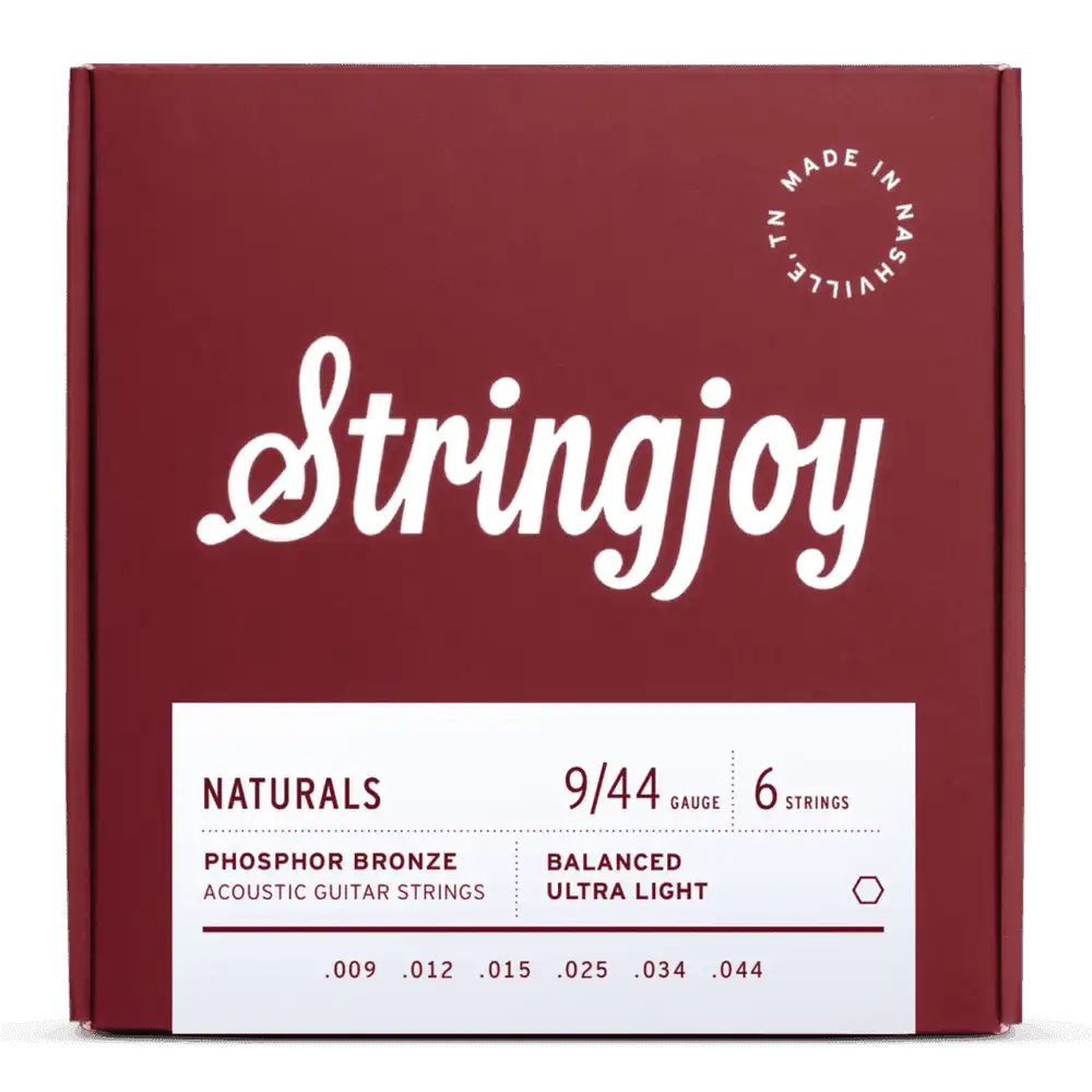 Stringjoy Naturals SJ-NB0944 | Ultra Light Gauge (9-44) Phosphor Bronze Acoustic Guitar Strings (New)