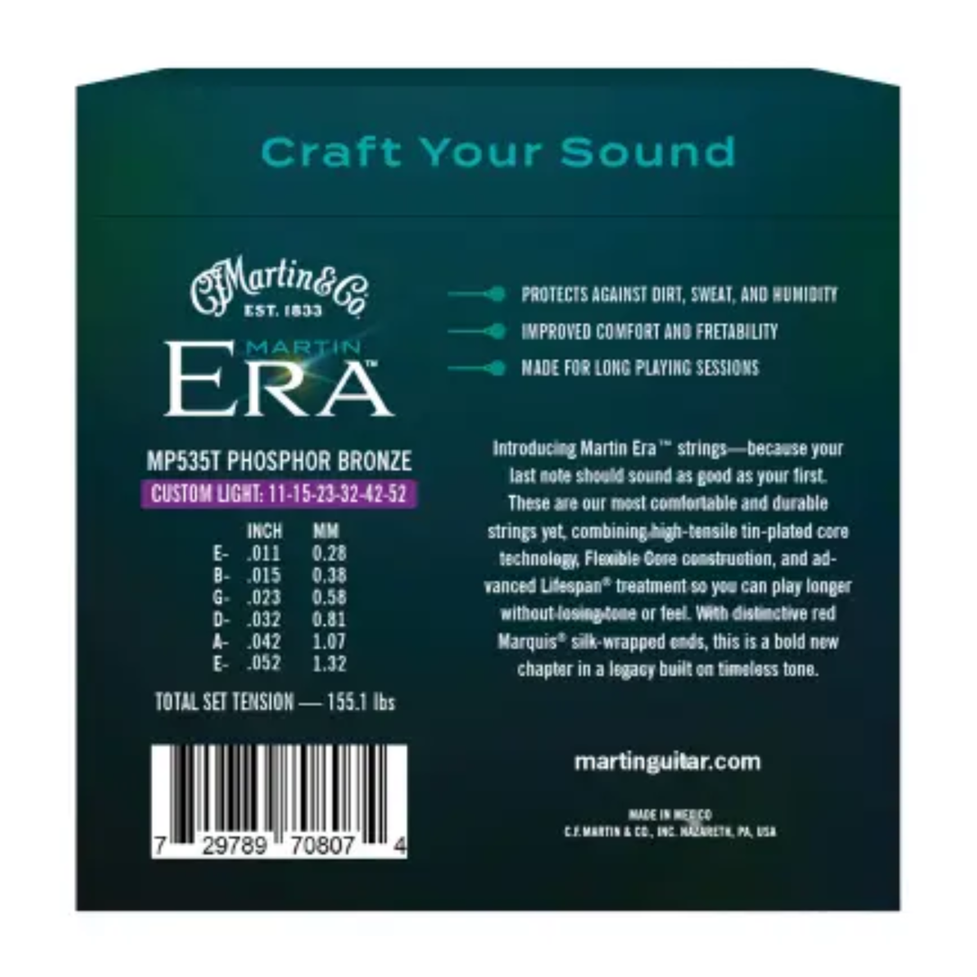 Martin Era MP535T Treated Acoustic Guitar Strings Custom Light 11-52