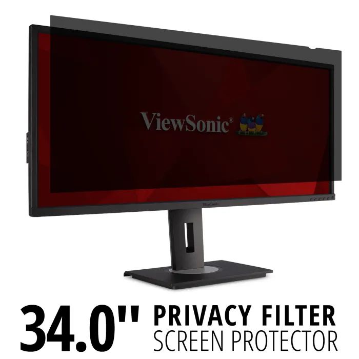 Viewsonic VP-PF-3400 34" Privacy Filter  21:9 Ultra-Wide LCD Monitor, Anti-Glare & Scratch Resistant, Black