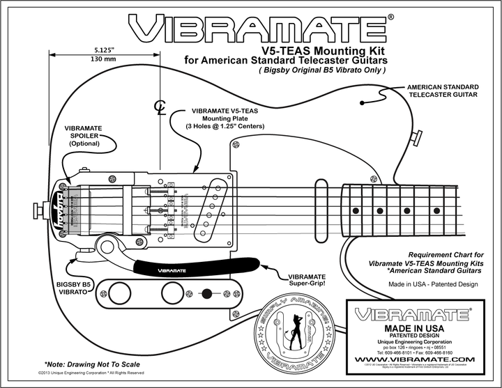 Allparts TP-3746 Vibramate® V5-TEAS for Bigsby® and American Standard Tele Standard