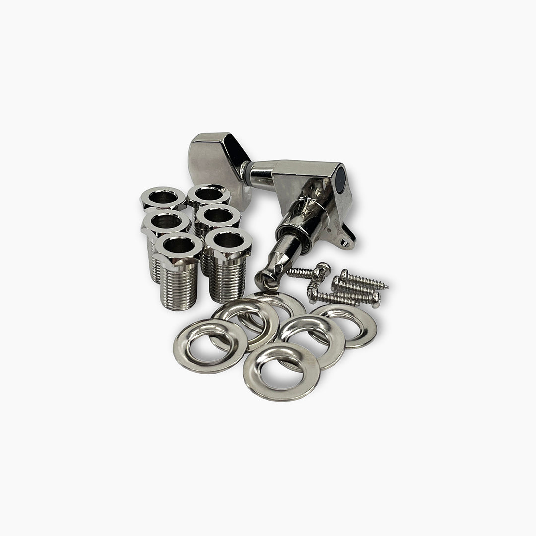 Allparts TK-7114-001 True Tune Mid Size Tuners, 3x3, Nickel