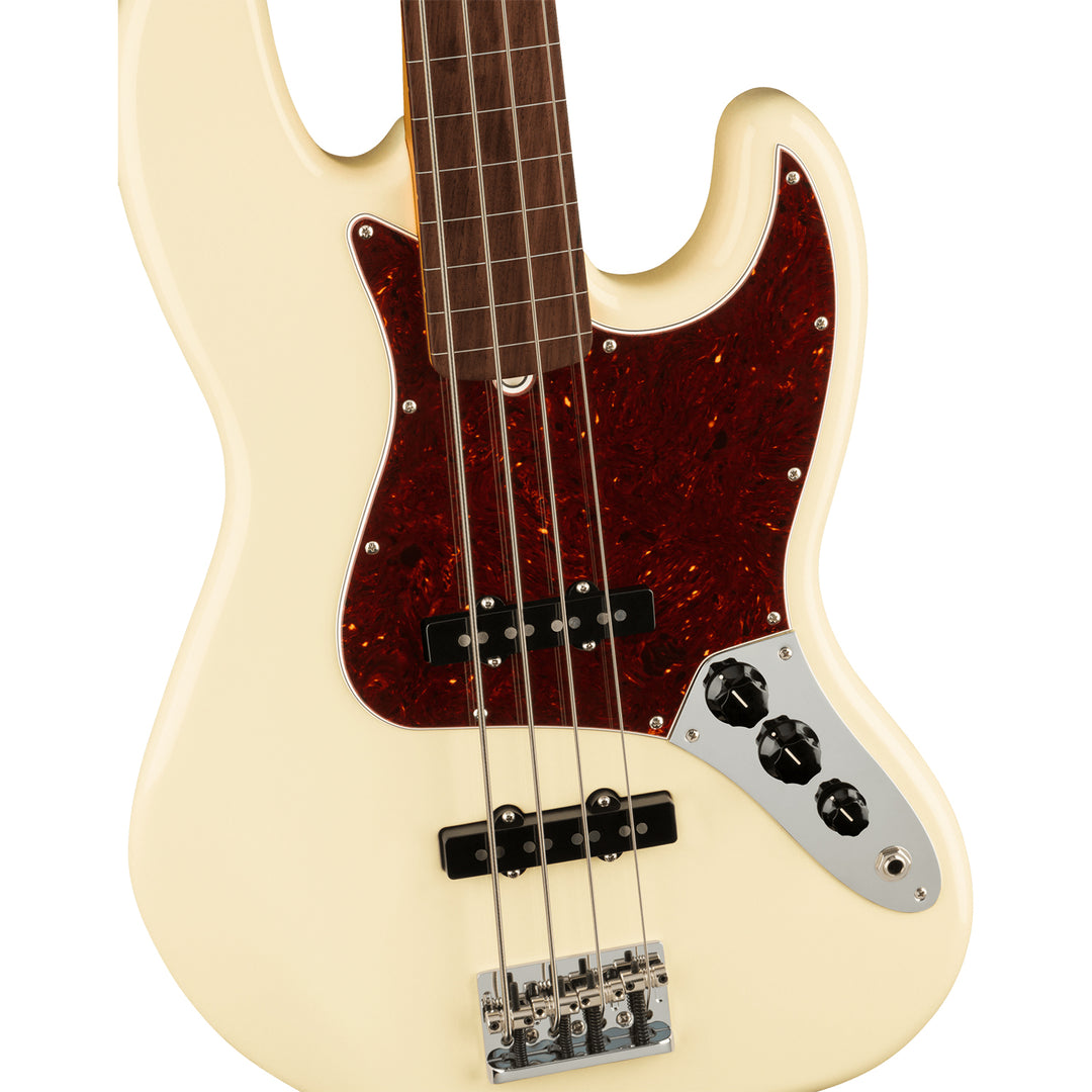 Fender American Professional II Jazz Bass (Olympic White) Fretless Electric Bass Guitar