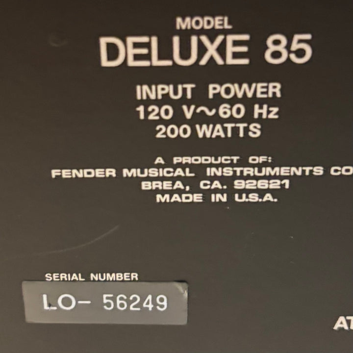 Fender - Deluxe 85 Solid State 85 Watt - 2 Channel 1x12 Combo w/ Switch (Late 80's Early 90's) - USED