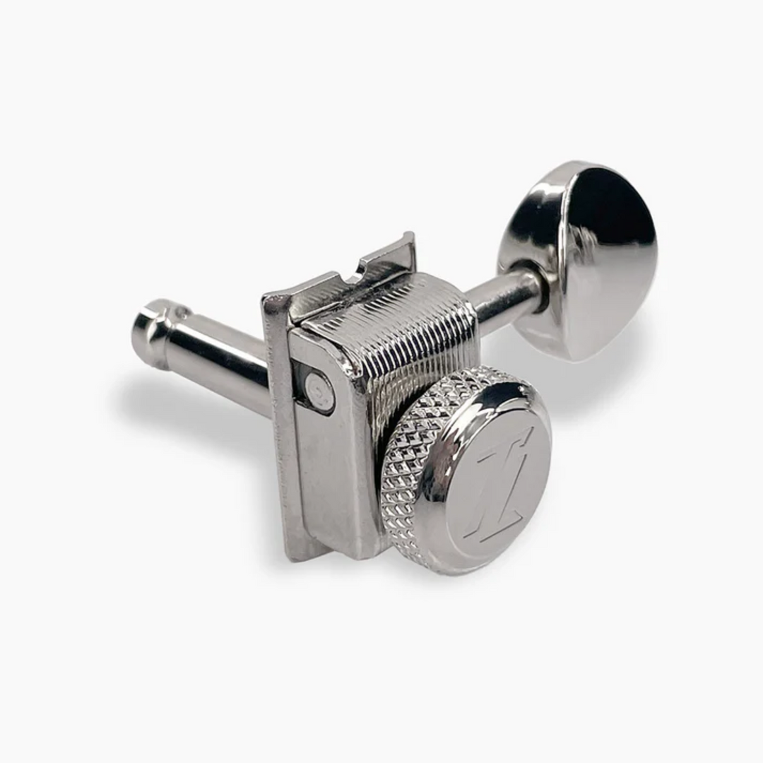 Allparts TK-7105-001 True-Lok Vintage Style Locking Tuners - 6-in-line, Staggered Posts, Nickel