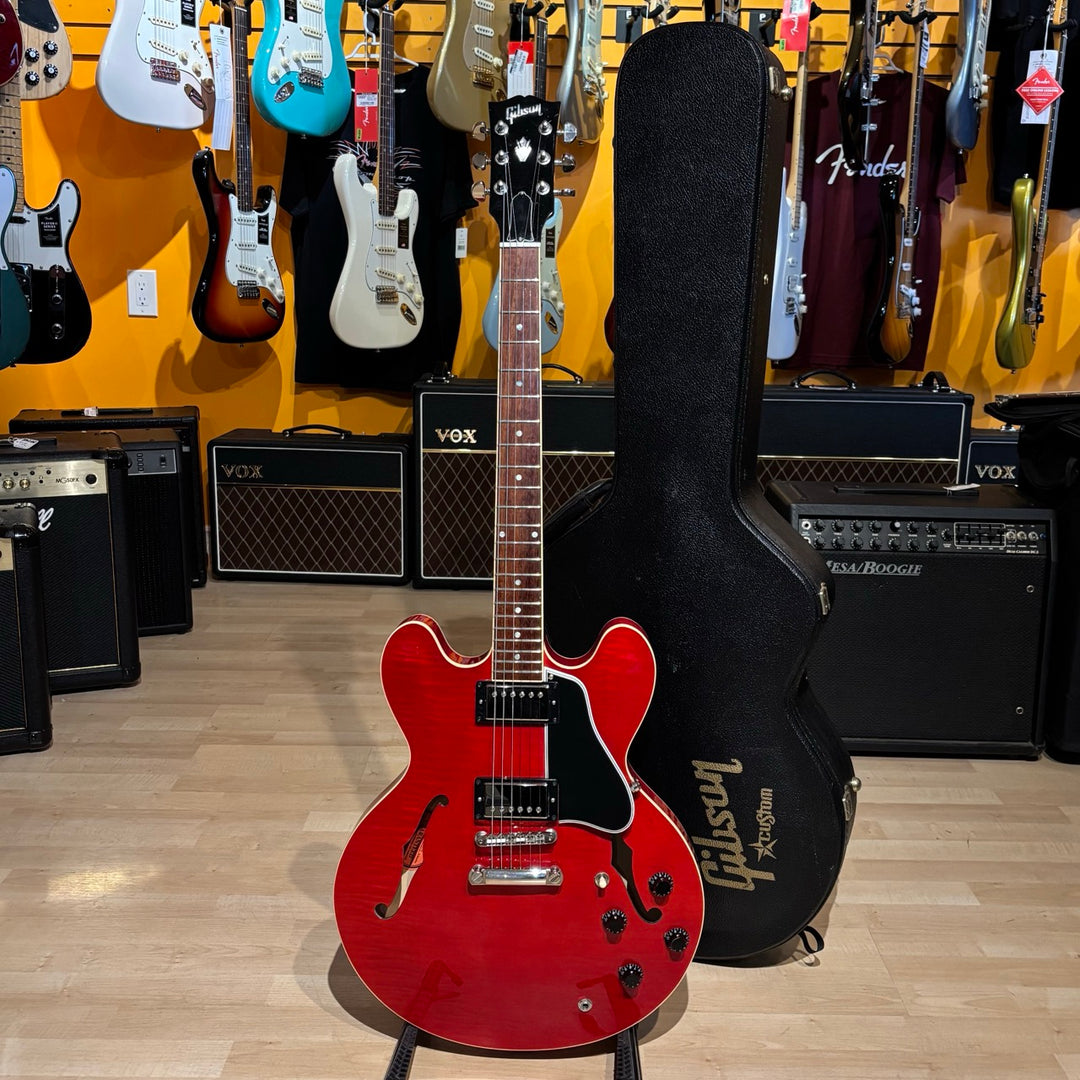Gibson - Memphis ES-335 Dot Cherry AAA Figured Maple w/ PRO Headstock Repair OHSC & COA (2012) - USED