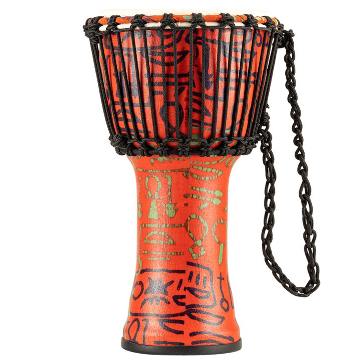Meinl Percussion 8" Rope Tuned Travel Series Djembe Hand Selected Goatskin Head (Patented) Pharaoh's Script