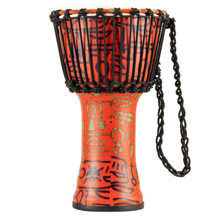 Meinl Percussion 8" Rope Tuned Travel Series Djembe Hand Selected Goatskin Head (Patented) Pharaoh's Script