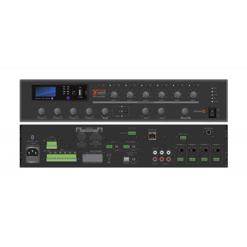 Quest PR-240BT 240W Commercial Mixer Amplifier 4Ω or 70V/100V with Built-in Bluetooth, FM Tuner and Media Player