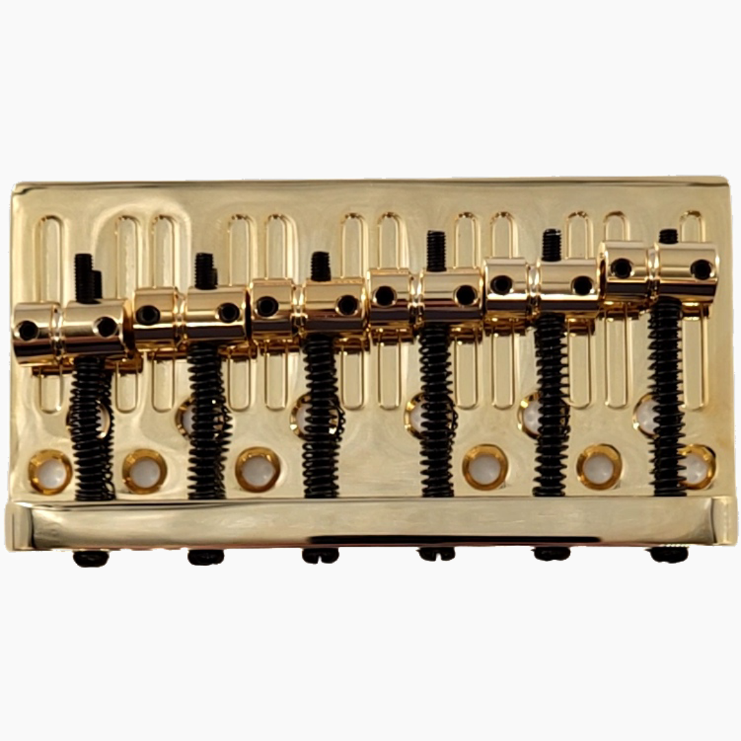 Allparts BB-3490 Economy Heavy Duty 6-String Bass Bridge Gold