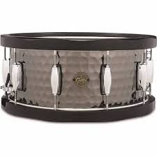 Gretsch S1-6514WH-BSH  6.5x14 Hammered Black Steel Wood Hoop Snare Drum