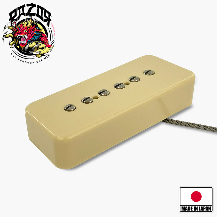 Allparts RZR-10078 Razor® Mangetsu Full Moon Soap Bar Pickup - P90 Replacement  - Cream