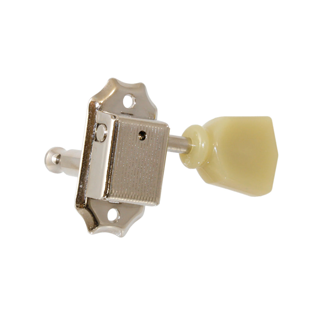 Allparts TK-0877 Economy Vintage-style 3x3 Keys with Keystone Buttons Nickel