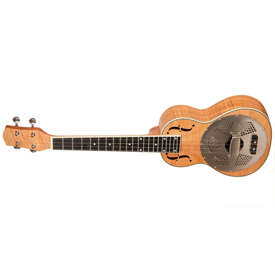 Gold Tone Resomaple Tenor Reso Uke Left with Gig Bag