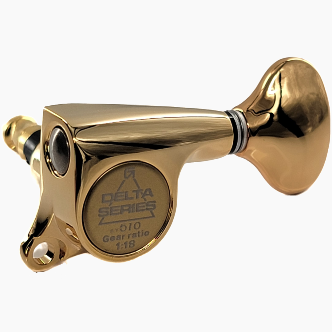 Allparts TK-7260 Gotoh 510 Delta Series 6-in-line Tuning Keys Gold