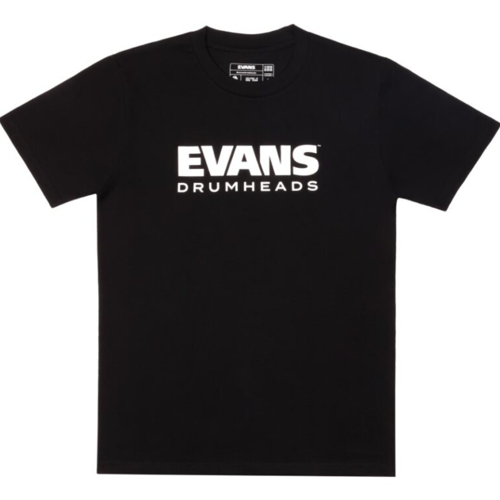 D'Addario ATE231114 Evans Tshirt Logo - Black,  XL
